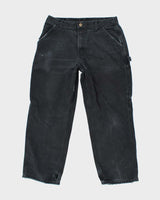 Vintage Carhartt Faded Black Single Knee Carpenter Trousers - W32 L28