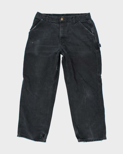 Vintage Carhartt Faded Black Single Knee Carpenter Trousers - W32 L28