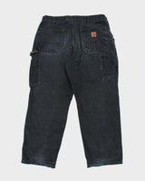 Vintage Carhartt Faded Black Single Knee Carpenter Trousers - W32 L28