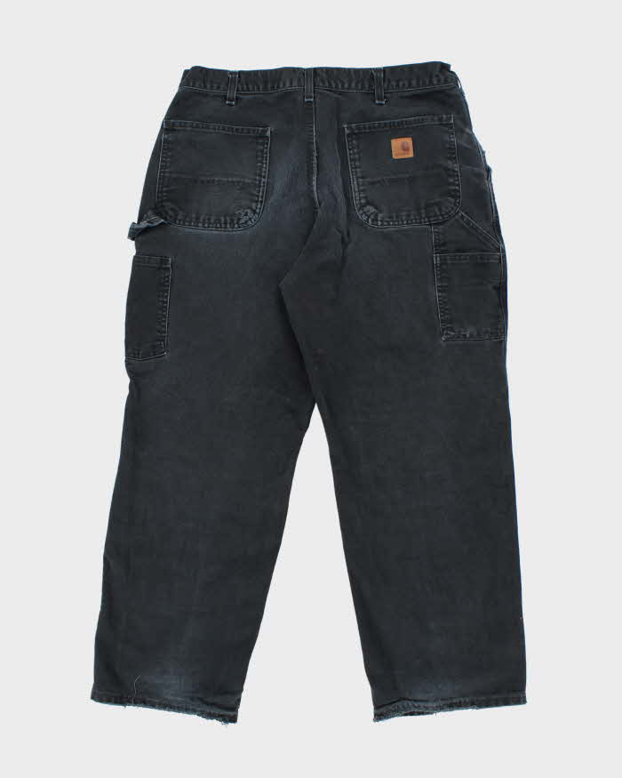 Vintage Carhartt Faded Black Single Knee Carpenter Trousers - W32 L28