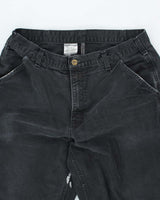 Vintage Carhartt Faded Black Single Knee Carpenter Trousers - W32 L28