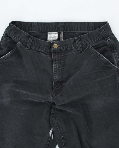 Vintage Carhartt Faded Black Single Knee Carpenter Trousers - W32 L28