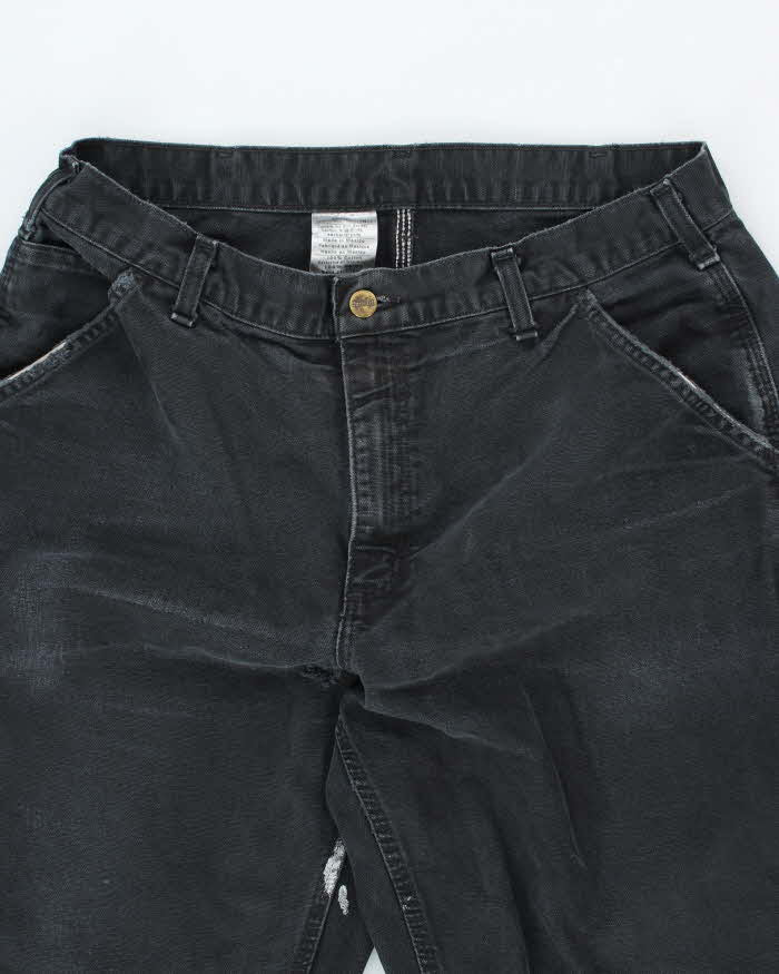 Vintage Carhartt Faded Black Single Knee Carpenter Trousers - W32 L28