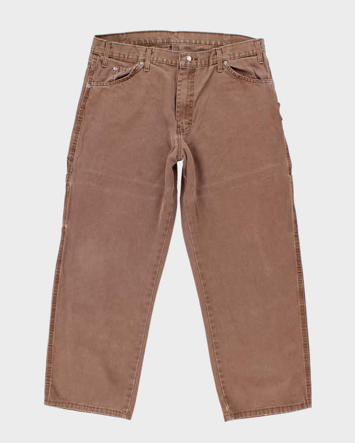 Vintage 2000's Dickies Heavyweight Faded Wide Leg Carpenter Trousers - W36 L25