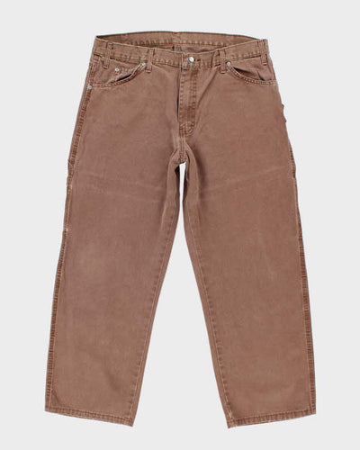 Vintage 2000's Dickies Heavyweight Faded Wide Leg Carpenter Trousers - W36 L25