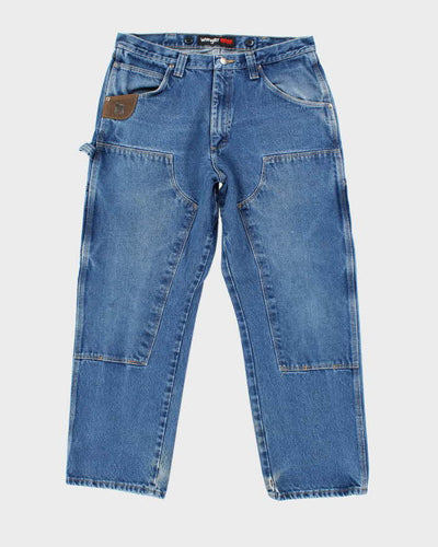 Vintage Wrangler Heavyweight Dark Wash Double Knee Denim Carpenter Jeans - W36 L30