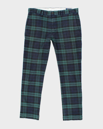 Vintage 2000's Ralph Lauren Tartan Tapered Chino Trousers - W36 L28