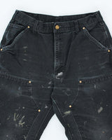 Vintage Carhartt Paint Splatted Double Knee Carpenter Trousers - W28 L29