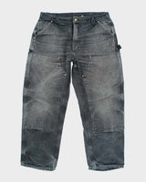 Vintage Carhartt Faded Black Double Knee Carpenter Trousers - W32 L25