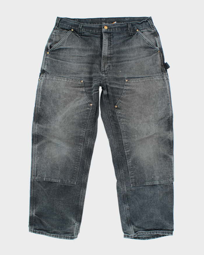 Vintage Carhartt Faded Black Double Knee Carpenter Trousers - W32 L25