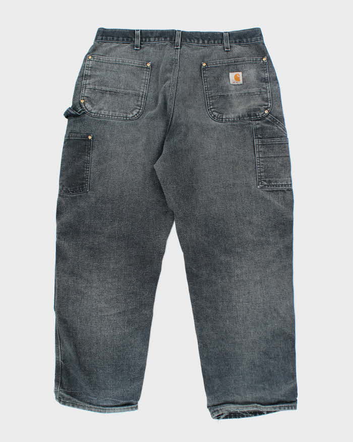 Vintage Carhartt Faded Black Double Knee Carpenter Trousers - W32 L25