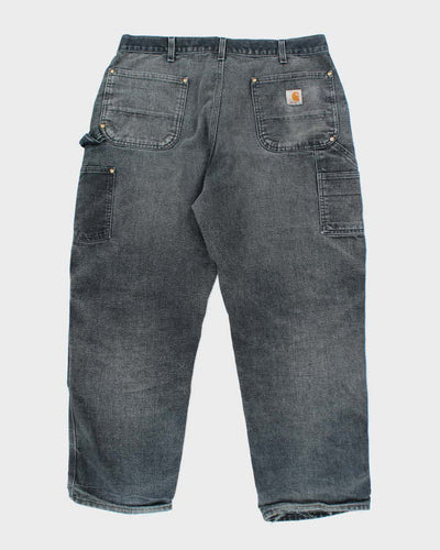 Vintage Carhartt Faded Black Double Knee Carpenter Trousers - W32 L25