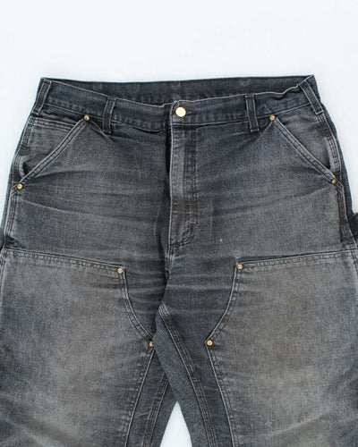 Vintage Carhartt Faded Black Double Knee Carpenter Trousers - W32 L25