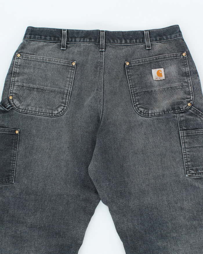 Vintage Carhartt Faded Black Double Knee Carpenter Trousers - W32 L25