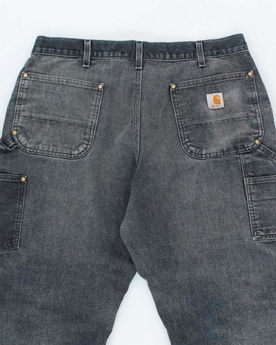 Vintage Carhartt Faded Black Double Knee Carpenter Trousers - W32 L25