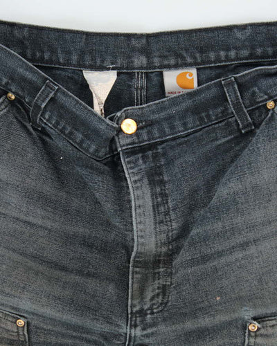 Vintage Carhartt Faded Black Double Knee Carpenter Trousers - W32 L25