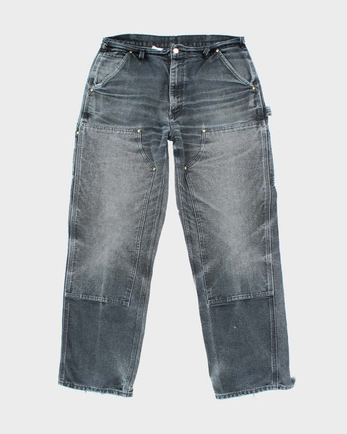 Vintage Carhartt Faded Black Double Knee Carpenter Trousers - W34 L32