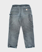 Vintage Carhartt Faded Black Double Knee Carpenter Trousers - W34 L32