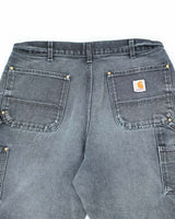 Vintage Carhartt Faded Black Double Knee Carpenter Trousers - W34 L32