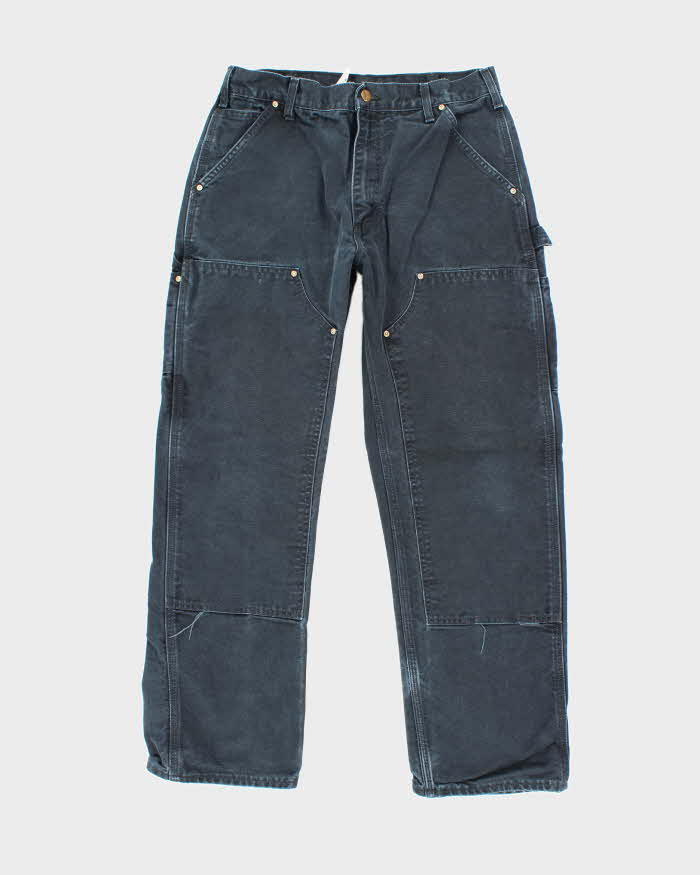 Vintage Carhartt Faded Black Double Knee Carpenter Trousers - W28 L28