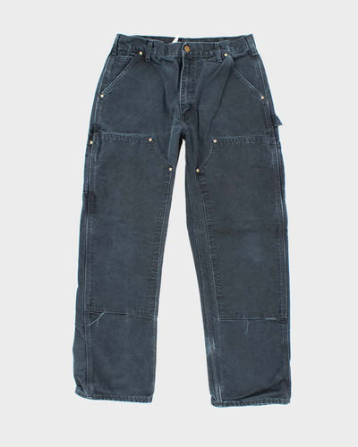 Vintage Carhartt Faded Black Double Knee Carpenter Trousers - W28 L28