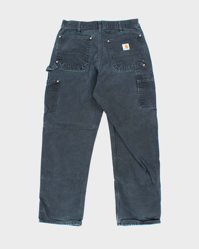 Vintage Carhartt Faded Black Double Knee Carpenter Trousers - W28 L28