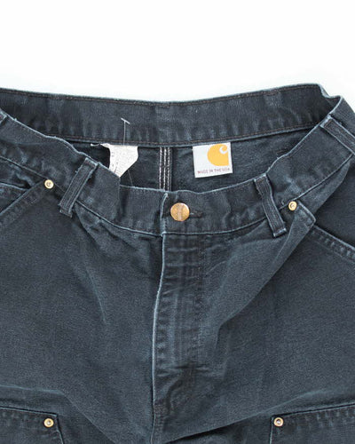 Vintage Carhartt Faded Black Double Knee Carpenter Trousers - W28 L28