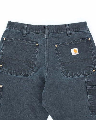 Vintage Carhartt Faded Black Double Knee Carpenter Trousers - W28 L28