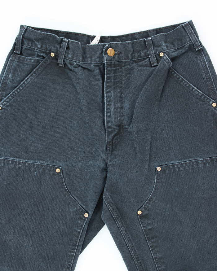 Vintage Carhartt Faded Black Double Knee Carpenter Trousers - W28 L28