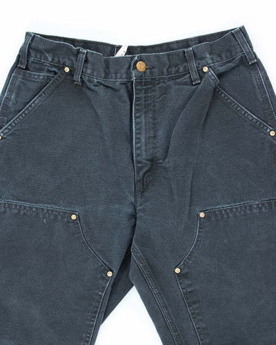 Vintage Carhartt Faded Black Double Knee Carpenter Trousers - W28 L28
