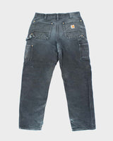 Vintage Carhartt Faded Black Double Knee Carpenter Trousers - W31 L28