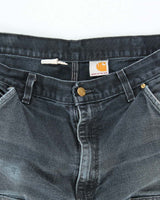 Vintage Carhartt Faded Black Double Knee Carpenter Trousers - W31 L28