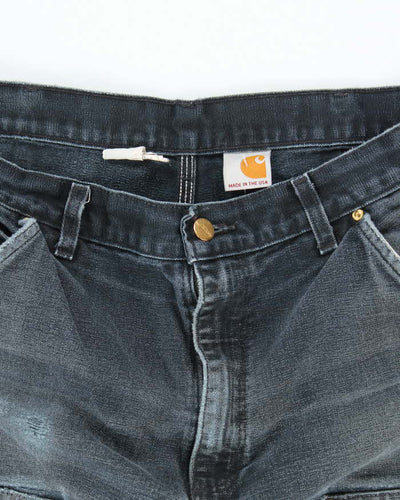 Vintage Carhartt Faded Black Double Knee Carpenter Trousers - W31 L28