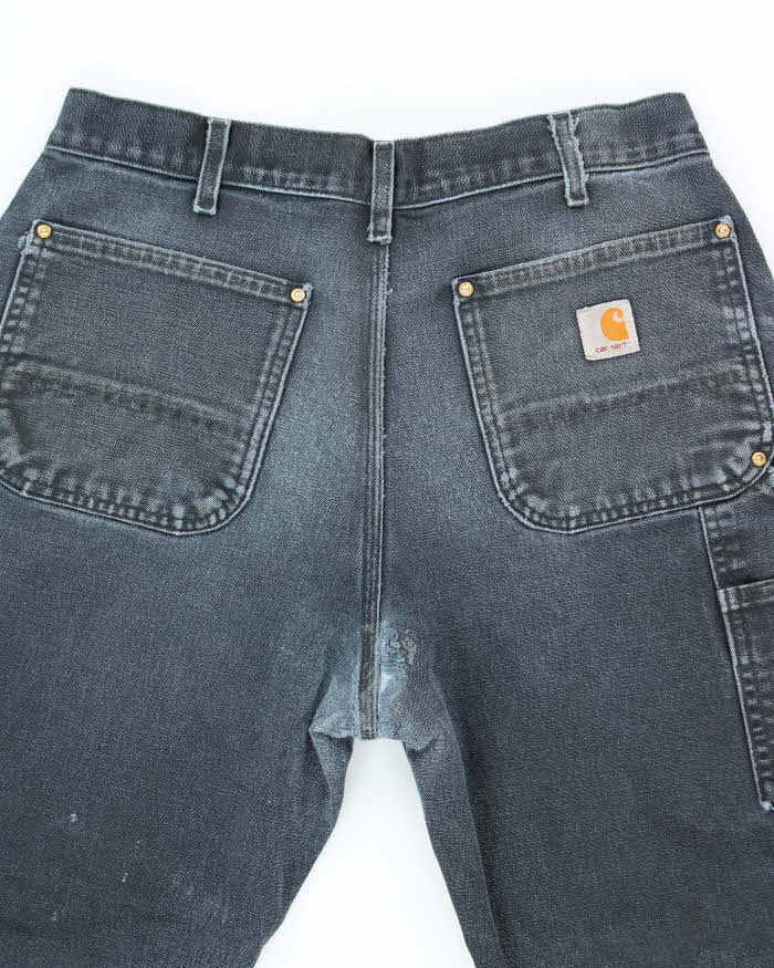 Vintage Carhartt Faded Black Double Knee Carpenter Trousers - W31 L28