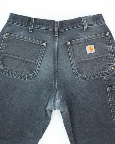 Vintage Carhartt Faded Black Double Knee Carpenter Trousers - W31 L28
