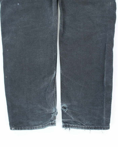 Vintage Carhartt Faded Black Double Knee Carpenter Trousers - W31 L28