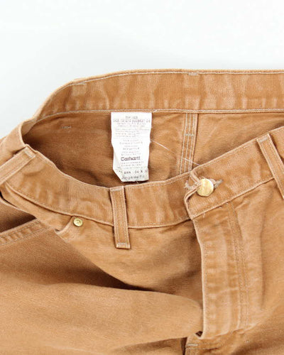 Vintage Carhartt Brown Heavyweight Double Knee Carpenter Trousers - W32 L28
