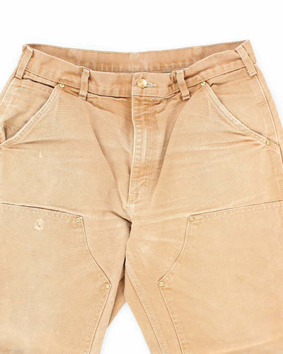 Vintage Carhartt Brown Heavyweight Double Knee Carpenter Trousers - W32 L28