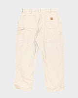Vintage Carhartt Beige Single Knee Carpenter Trousers - W35 L30