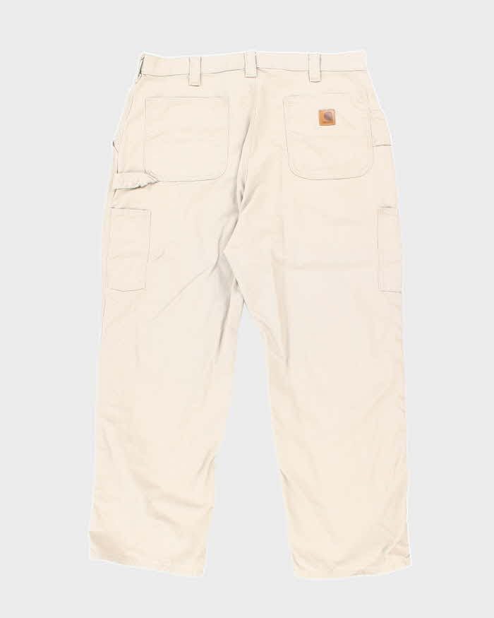 Vintage Carhartt Beige Single Knee Carpenter Trousers - W35 L30