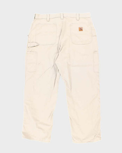 Vintage Carhartt Beige Single Knee Carpenter Trousers - W35 L30