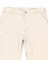Vintage Carhartt Beige Single Knee Carpenter Trousers - W35 L30