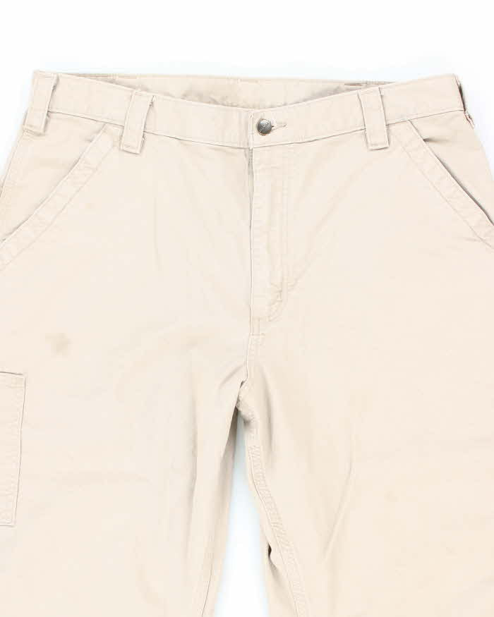 Vintage Carhartt Beige Single Knee Carpenter Trousers - W35 L30