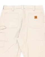Vintage Carhartt Beige Single Knee Carpenter Trousers - W35 L30