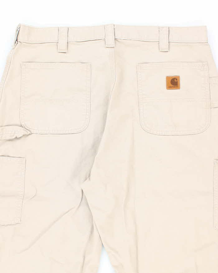 Vintage Carhartt Beige Single Knee Carpenter Trousers - W35 L30