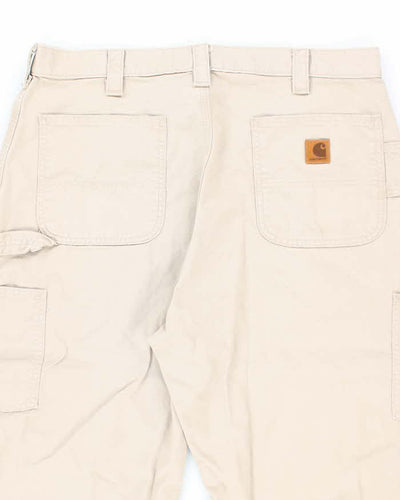 Vintage Carhartt Beige Single Knee Carpenter Trousers - W35 L30