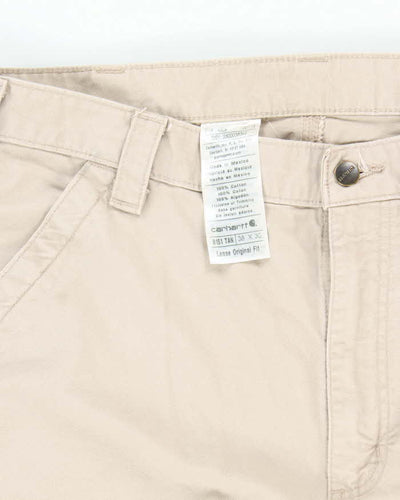 Vintage Carhartt Beige Single Knee Carpenter Trousers - W35 L30