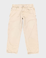 Vintage Carhartt Beige Single Knee Carpenter Trousers - W32 L28