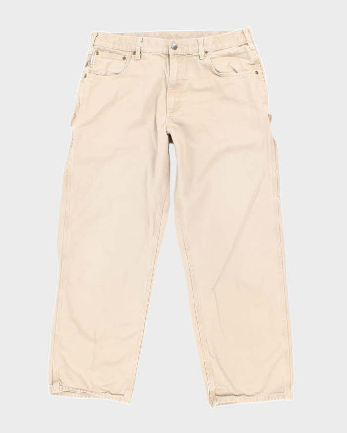 Vintage Carhartt Beige Single Knee Carpenter Trousers - W32 L28