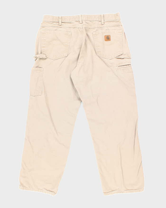 Vintage Carhartt Beige Single Knee Carpenter Trousers - W32 L28